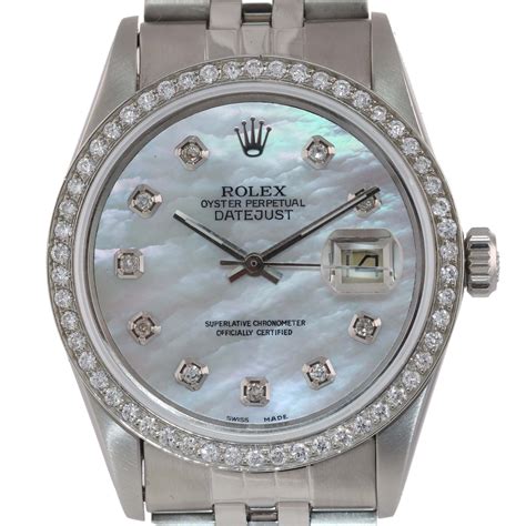 rolex diamond bezel datejust|Rolex diamond bezel 36mm.